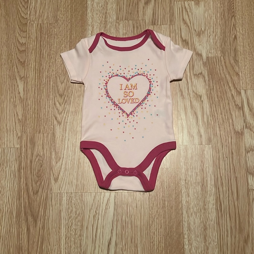 Swiggles I am Loved Pink Onesie Size 3-6 Months